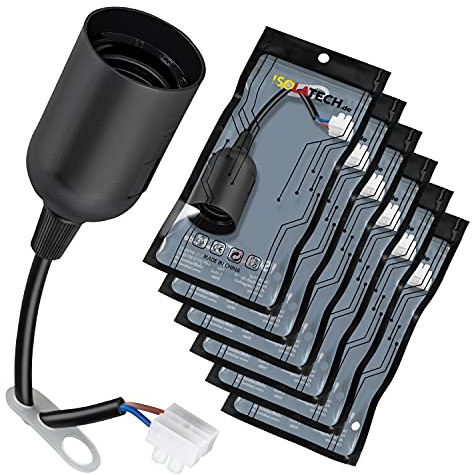 ISOLATECH 6x E27 Kunststoff Renovierfassung schwarz max. 250V/4A | Für alle E27 Leuchtmittel, mit Kabel, Halterung und Anschlussklemmen, ideal für Renovierung und Baustelle