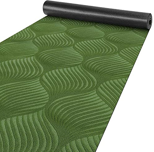 ANRO Läufer Flur Teppich Läufer Küchenläufer Küchenteppich Teppich Velours rutschfest waschbar für Flur, Schlafzimmer, Wohnzimmer, Küche Baker Grün 50 x 300cm