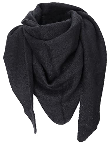 irisaa Damen Schal XXL, weiche flauschige dreieckstuch, Deckenschal Herbst Winter Dreieck Halstuch für Frauen und Mädchen, Lang Kuschelig 190 * 80cm, Schal Farben 2020:Schwarz