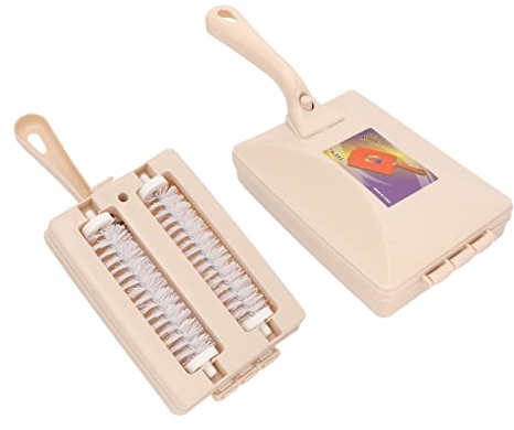 Spazzole per Scopa a Mano, Spazzola per Spazzatrice per Detriti di Tappeti con Doppio Rullo, Spazzola per Spazzatrice per Divano Portatile, Spazzatrice per Tavolo per Scrivania da Letto