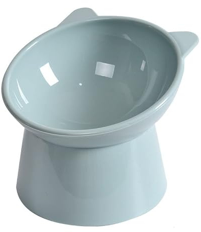 GALER Raised Cat Bowl, Elevated With Stand, Anti-Vomit, Ergonomic, Tilted 15 Degree, Food Water Feeder Dishes for Cats (Grey)