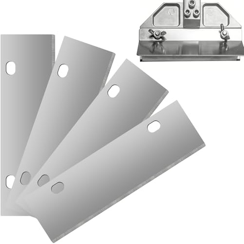 Cyrank 4 Pcs Grill Scraper Sharper Blade Replacement,Grill Blades Outdoor BBQ Tools Stainless Steel Grill Scraper Replacement Blade for Outdoor BBQ Grill Cleaning Tool