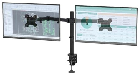 GIVOKE Dual Monitor Stand for 13-27 Inch Screen, Dual Monitor Arm Desk Mount, Adjustable Double Monitor Stand Hold 8KG, VESA 100x100mm, 90° Tilt/360° Rotation