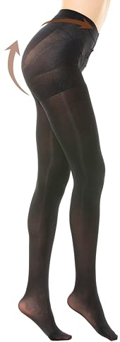 Gi&Gi Collants Opaques Femme, Nylon, 20 40 60 Den, Effet Push Up, Contrôle du Ventre, Style Opaque, Noir (FR/ES, Alpha/lettres, S, M, Taille normale, Taille normale, noir opaque)