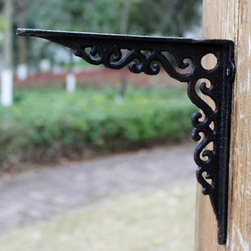 1 Stück Regalhalterung Klammer Hängeregal Wandmontage Rechtwinklig Regalträger Retro-Stil Metallischshalterung,Tablarträger für Dekoration Kabinett Möbel (18cm×18cm)