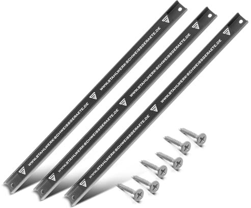 STAHLWERK Barra magnetica MWZ-18 ST set da 3 pezzi | 45 cm | barra degli attrezzi | barra magnetica | supporto magnetico | guida magnetica per utensili con forte forza adesiva per coltelli e utensili