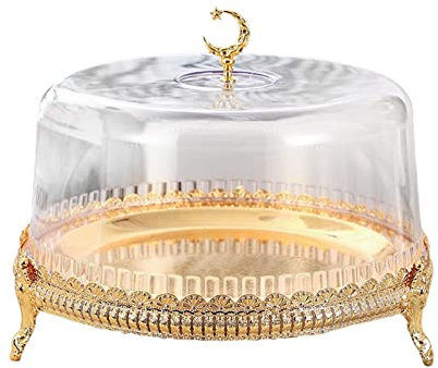 DKRAHRJJ Cake Stand with Dome Lid, Cheese Platter Candy Display Serving Platter Dessert Plate for Muffins Cupcake Cheese/27Cm*32Cm