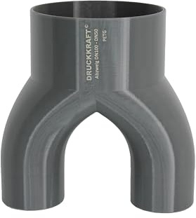 DRUCKKRAFT 2-Wege Abzweig Rohr DN100 - DN50 | Abzweigstück | Y-Verteiler | Absauganlage | Rohrverbinder | Schlauchverbinder | Zentralstaubsauger & Industrie | PETG | (DN100 auf 2-Fach DN50)