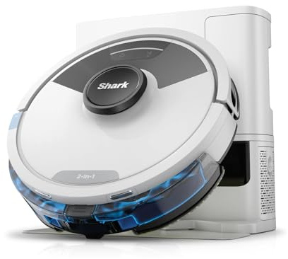 Shark Matrix Plus 2-in-1 selbstentleerter Wisch- & Saugroboter, Weiß | mit LiDAR Home Mapping & Kantenreinigung, für Teppiche, Hartböden & Tierhaare, Anti-Allergen, selbstaufladend, RV2620WAEUWH