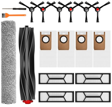 YSKMLOLP S1/S1 Pro Accessories,For Eufy Omni S1/S1 Pro Robot Vacuum Cleaner Including Roller Brush, Roller Cloth, Four Filters, Four Pairs of Edge Brushes, Six Dust Bags, Brush, and Screwdrive