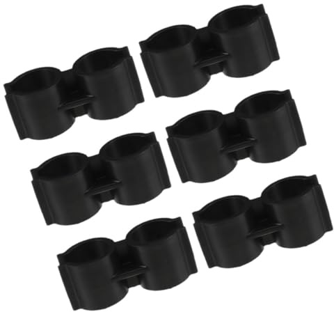 LRXIYODE Broom and Dustpan Pole Connector Clips 6pcs, Double Tube Plastic Clamp for 25mm Diameter Rods, Sturdy Dustpan Accessories for Cleaning Tools and Broom Handle Repairs