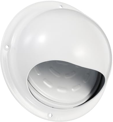 OGANAZI 4 Inch Stainless Steel Outside Dryer Vent Cover with Check Valve, Round Rainproof Wall Vent Home Ventilation, Auto-Open Dryer Exhaust Vent for Bathroom, Kitchen, Living Room, RV (White)
