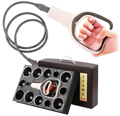 Kingbar Schröpfgläser mit Vakuumpumpe, Schröpfset für Gesicht und Körper, U-förmiges Cupping Set Schröpfgerät Massagegerät zur Lymphdrainage Entspannen Muskeln, 12 Pcs