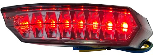 Tenzo-R Motorrad LED Rücklicht Bremslicht Universal Boston Style Custom Smoke E-geprüft