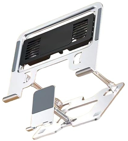 2 In 1 Metal Adjustable Phone & Laptop Stand Foldable Bracket For Desktop Holder Heat Dissipation Accessories Foldable Stand