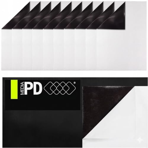PD Media Magnetfolie Selbstklebend - 10 Stück A4 - Tafelfolie Magnet Schneidbar Personalisierbar - 0,7 mm Schwarz