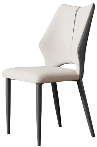 Moderna Köks- Och Matsalsstolar Klädd Accentstol Med Metallben Matsalsstolar Med Hög Rygg I Läder Hemmastol För Vardagsrum, Sovrum(Beige,Set of1)