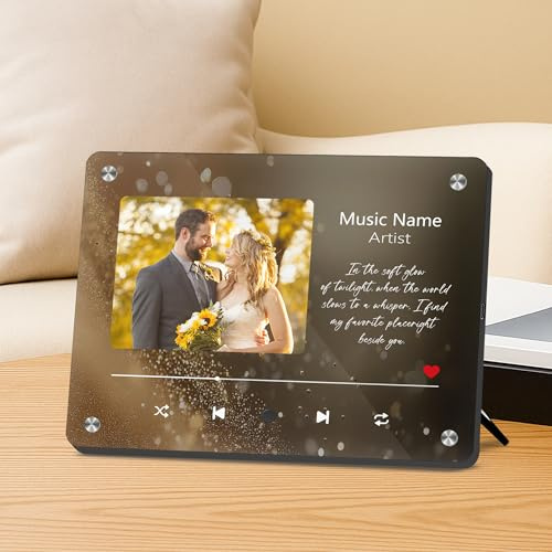 Placa Spotify Personalizada con Foto y Canción - Toca para Reproducir Música - Marco de Fotos Musical Personalizado, Regalo Original para Aniversario, Cumpleaños, San Valentin, Boda, Parejas, Novia