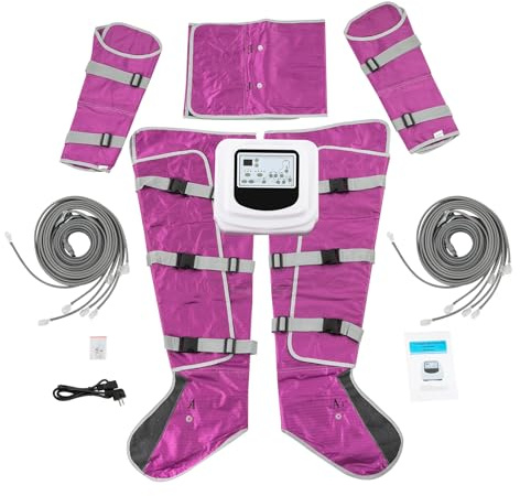 Dispositivo di drenaggio linfatico per gambe, 3 modalità, 5 livelli di intensità, massaggiatore per gambe con display LCD, massaggio a pressione dell'aria per gambe, braccia, vita, massaggiatore