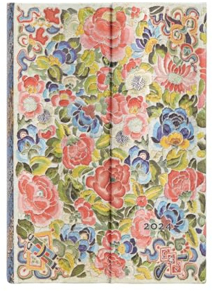 Paperblanks 12-Monatskalender 2024 Birnengarten | Tagesüberblick | Mini (100 × 140 mm)