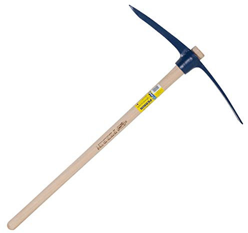 Outils Perrin Pioche Terrassier Oeil Rond avec Emmanché Droit 90, 2.5 kg