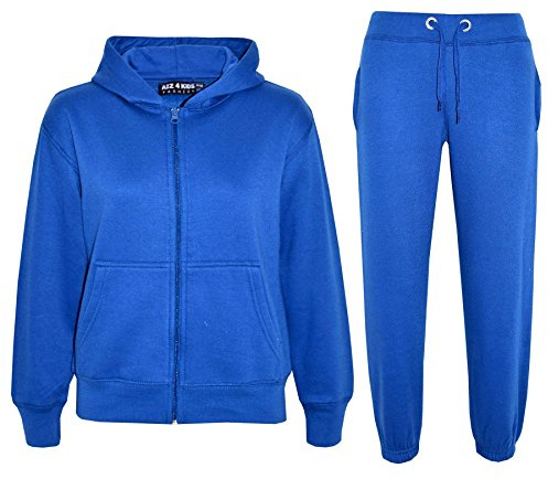 A2Z 4 Kids Youth Two Piece Athleisure Clothing - T.S Plain Royal 11-12