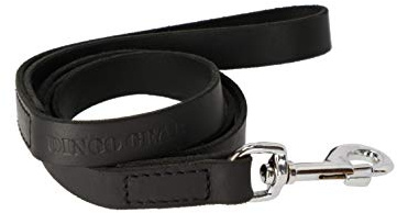 Dingo Gear Lederleine mit Griff aufgenäht, Breite 2,0 cm Länge - 120 cm Schwarz gewachstes Leder wasserdichte Leine handgefertigt Schwarz S03510