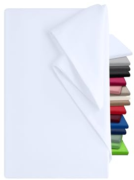 npluseins Bettlaken 180x275cm - Leintuch ohne Gummizug - Tuch ist ideal für Terrasse Reisen Camping und Tischtuch - Wohnmobil Laken - Betttuch ohne Gummizug - 100% Baumwolle, ca. 180 x 275 cm, weiß