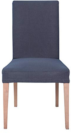 EBETA E Stuhlhussen 6 Stück, Elastische Stuhlbezug, Stretchhusse Stuhlüberzug Jacquard Hussen für Hochzeit Partys Bankett Deko, bi-Elastic Spannbezug (Grau, 6 Stück)