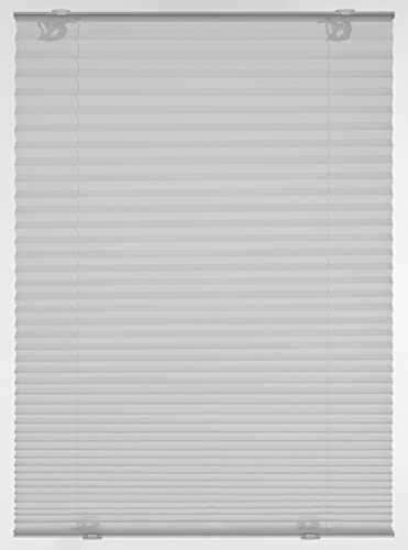 GARDINIA Solo Dachfenster-Plissee ohne Bohren, Mit Saugnäpfen, Blickdichtes Falt-Rollo, Inkl. Aller Montage-Teile, 36,3 x 60 cm, Grau