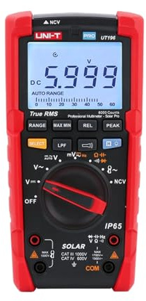 UNI-T UT196 True RMS Solar Digital multimeter for Solar Power System Maintenance 1700V DC /1500V AC, 3000A IP65 2m Drop
