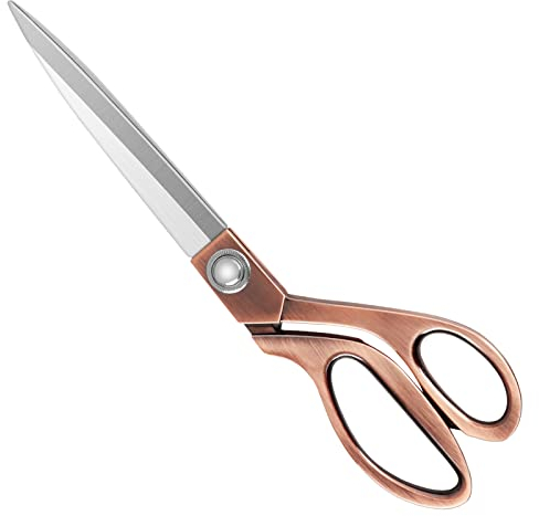 KUONIIY Hochleistungs-Nähschere 26cm - Professionelle Edelstahl-Kupfer-Schneiderschere für Stoff-Leder-Schneiderei Schneiderei Künstler Studenten Schneiderinnen