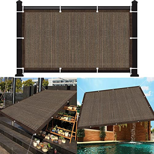 Sonnensegel Rechteckig Luftdurchlässig 2 x 2 m Atmungsaktiv Kühlend Camping Schatten mit Ösen und Befestigungsseile für Balkon Terrasse Garten Outdoor, Braun