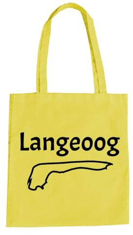 Langeoog Insel Baumwolltasche - Deutschland Urlaub Nordsee Ostfriesland Gelb