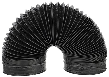 Tubo Flessibile di Scarico in Foglio di Alluminio Nero | Pieghevole e Leggero, Anima in Filo D'acciaio, Rivestimento Pvc per Ventilazione Cucina