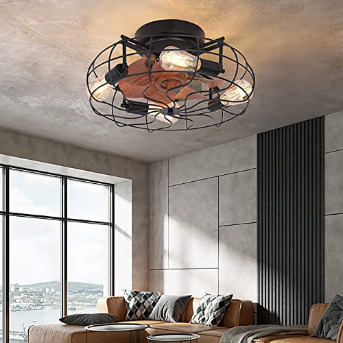 Ventilateur de plafond industriel avec lumières et ventilateur DC à distance plafonniers Dimmable E27 lampes de plafond vintage pour lustres de chambre à coucher de salon Plafonniers ventilateur HGCHH