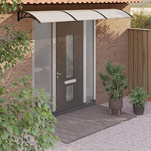 Camerina Türvordach Schwarz 300x80 cm Polycarbonat Fahrradunterstand Vordach Hauseingang