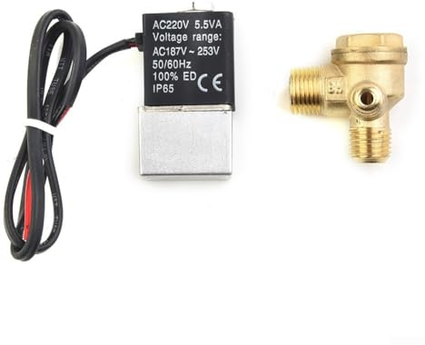 Solenoid Valve, Air Compressor Accessories Small Air Pump Solenoid Valve, Silent and Oil-Free Machine Check Valve DC12V(A)