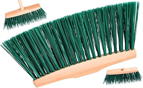 ToolSpace Außen/Innen Besen Feger für schwere Aufgaben, 24 cm Straßenbesen, Gartenfeger Bodenbesen, Haushaltswinkel-Eckbesen für Terrasse, den Außenbereich, Garage, Oberdeck, Harthaar Besen Outdoor