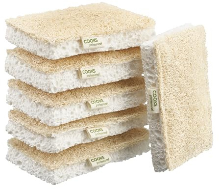Kockar professionella eko skursvampar multipack | 6-pack | luffa | komposterbar kökssvamp | biologiskt nedbrytbar | plastfri | naturlig 100 %