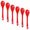 Lotatheta 6 pcs Red Porcelain Egg Spoons Ceramic Spoons 4.7 inch Coffee Dessert Yogurt Tea Milky Tea