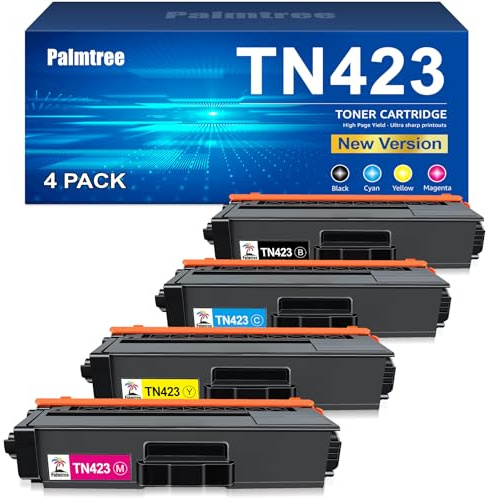 Plamtree TN423 Toner Kompatibel mit Brother TN-423 TN-423BK TN-421 für Brother MFC-L8690CDW Toner HL-L8260CDW HL-L8360CDW MFC-L8900CDW DCP-L8410CDW DCP-L8410CDN (Schwarz Cyan Gelb Magenta, 4er-Pack)