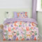 OHS Safari Double Duvet Set, Reversible Kids Safari Duvet Set Double Animal Print Bedding Kids Duvet Covers with Pillowcase Ultra Soft Comfy Bed Set, Purple/White