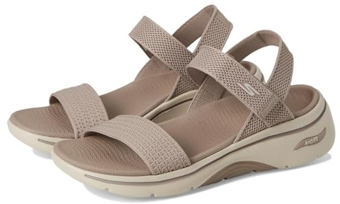 Skechers Women's Go Walk Arch Fit 2.0 Sandal Annie Sandals, Taupe Textile, 6 UK