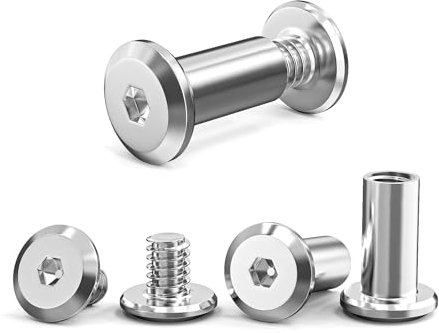 30 Tornillo de Conexión M4 x 16 mm, (30 Tornillos para Muebles, 30 Tornillos de Casquillo), Acero Inoxidable A2 V2A, Conector de Muebles, Conector de Armario para Conectar Muebles, Armarios, Aablas de