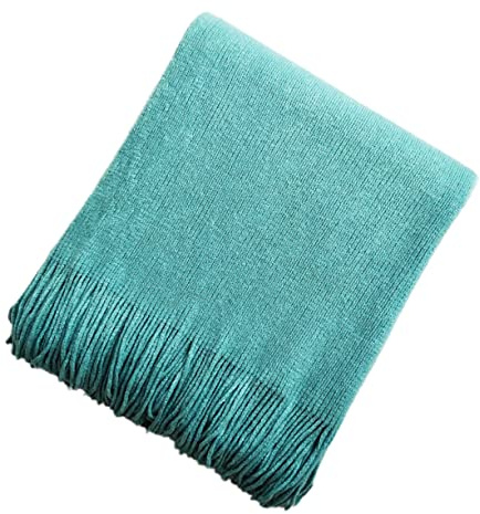 WESIEVYA Strickdecke Im Nordischen Stil Sofadecke Mit Massiven Fransen Heimdekoration Gestrickter Nachttischüberwurf Für Das Wohnzimmer