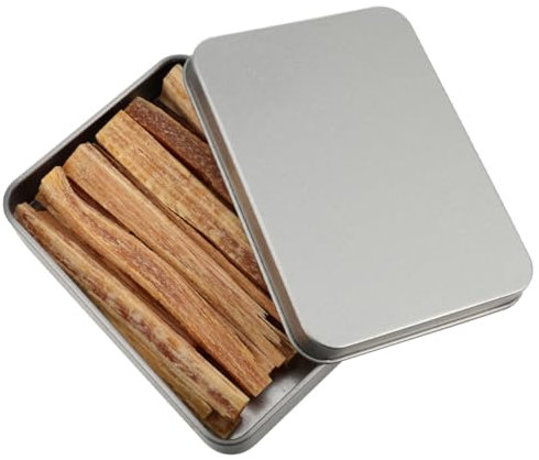 Tofficu Natural Wood Firelighters Kindling Sticks Outdoor Camping Fire Starting Tools in Metal Box Practical Wood Ignition Batten for Bbq and Charcoal Burning