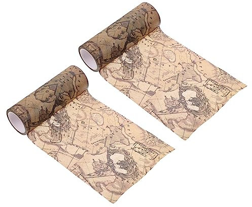 DIYEAH 2 Rollos Pegatinas De Categoría De Etiqueta Pegajoso Basura Lado Doble Enmascaramiento Accesorios Cinta Decorativa Artesanal Cinta Adhesiva De Periódico Y Pegatinas De Papel