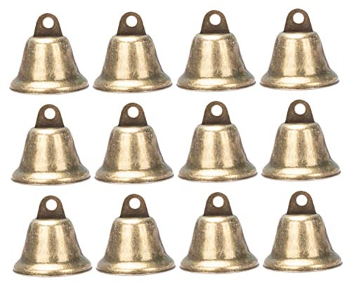 DOITOOL Campanas Para Manualidades Vintage 38mm Cobre y Hierro, 25 Piezas Pequeñas Artesanales Rústicas, Decoración Navideña y Bricolaje Para Jardín Interior y Exterior