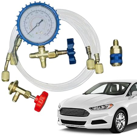 Kit de reclimatisation | Kit de recharge de climatisation pour véhicules | Kit de manomètre de tuyau avec raccord rapide pour entretien des camions et des véhicules